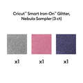 Vinyle thermocollant sans tapis Smart Iron-On&trade; paillet&eacute; Cricut&trade;, collection Nebula &ndash; 33 cm &times; 30,5 cm (13 po &times; 12 po) (3 unit&eacute;s)