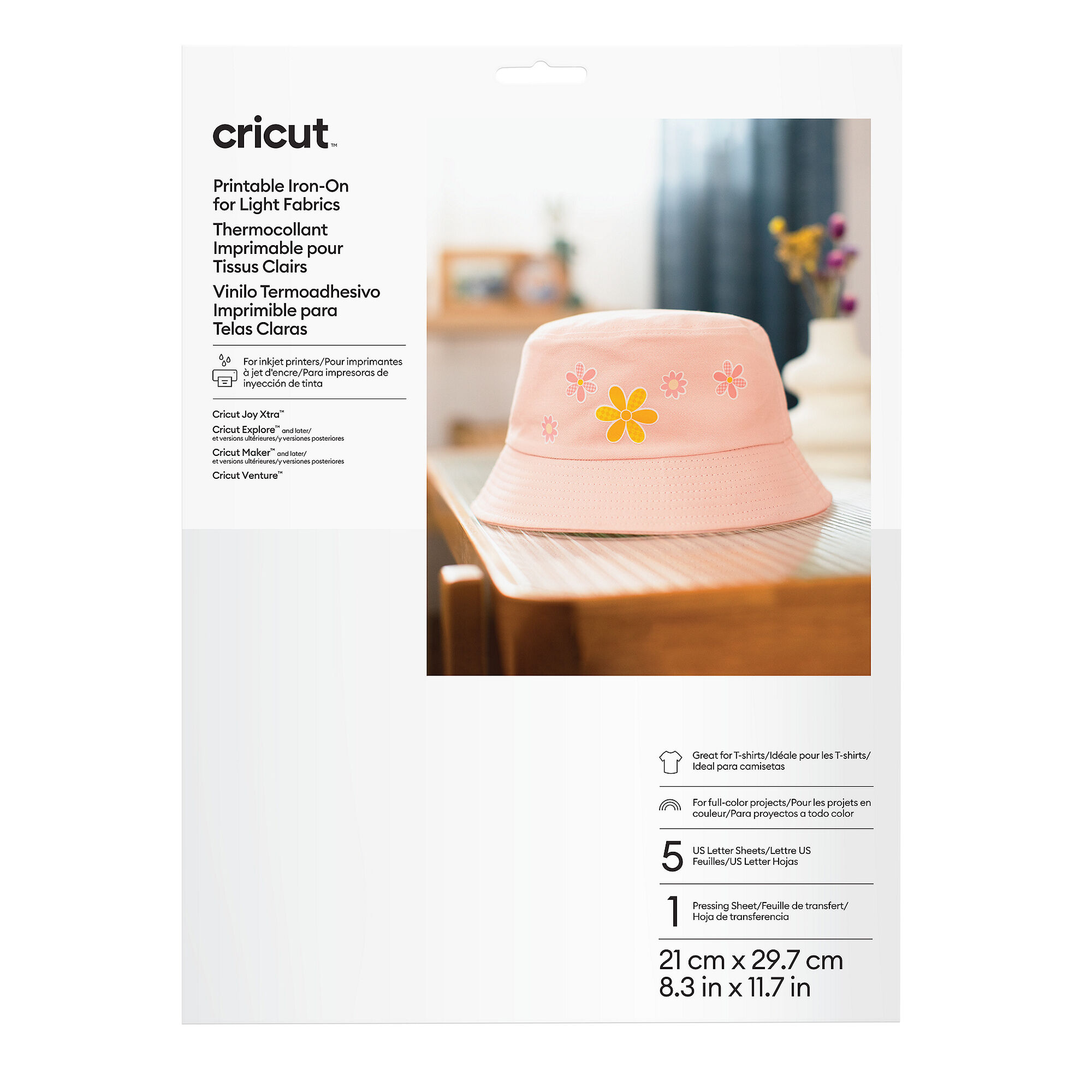 Cricut Printable Iron-On For Light Fabrics – A4 | 5 Count