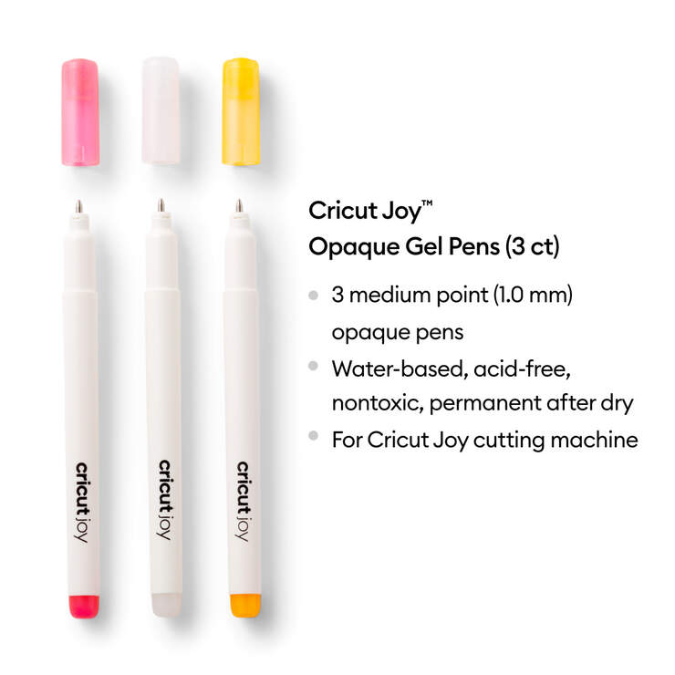 Cricut Joy™ Opaque Gel Pens 1.0 mm, Pink/White/Orange (3 ct) Cricut Joy™ Opaque Gel Pens 1.0 mm, Pink/White/Orange (3 ct)