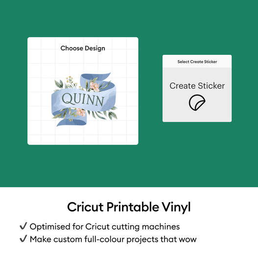Vinyle imprimable Cricut&trade; pour imprimante &agrave; jet d'encre &ndash; A4 (50 unit&eacute;s), Blanc