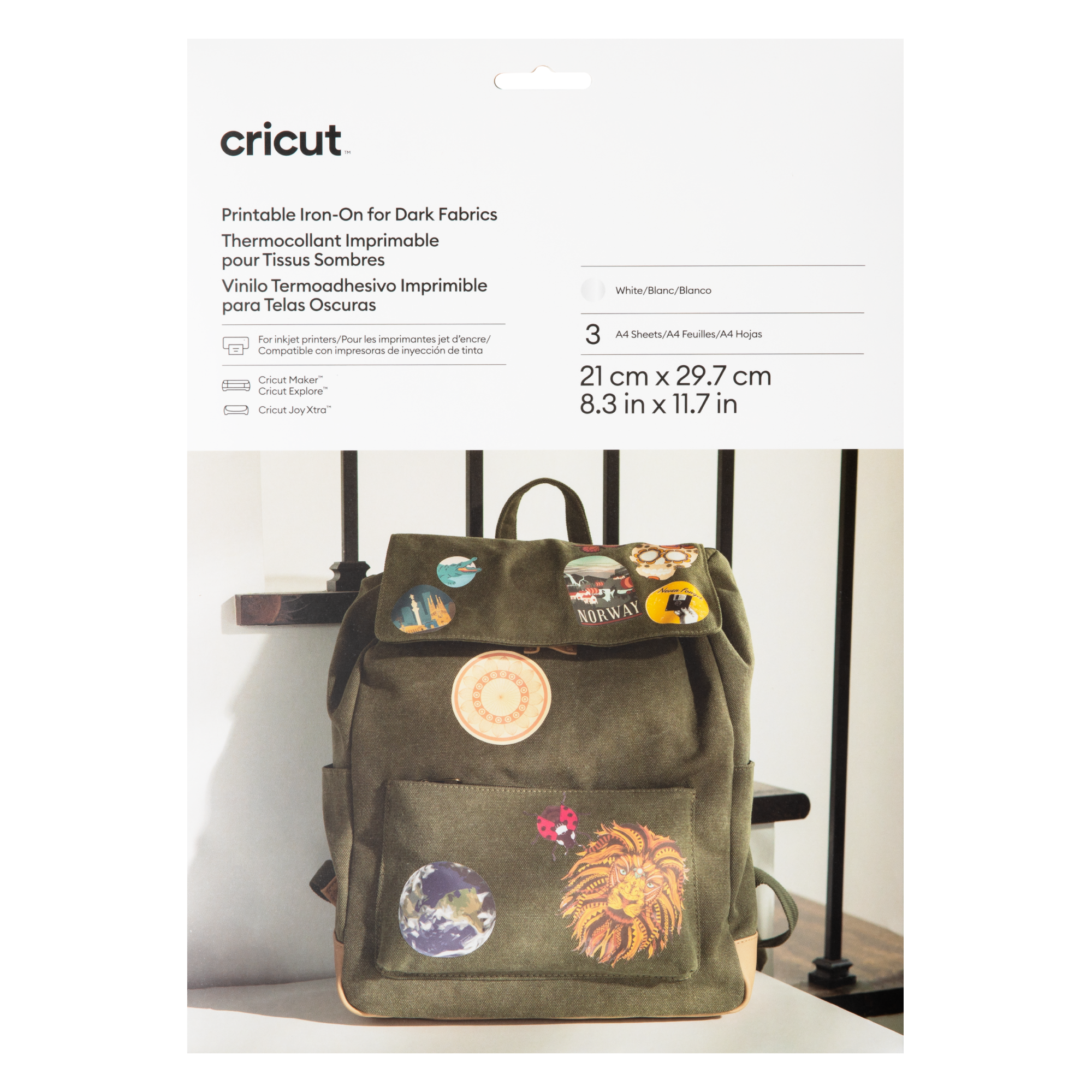 Cricut™ Printable Iron-On For Dark Fabrics – A4 | 3 Count