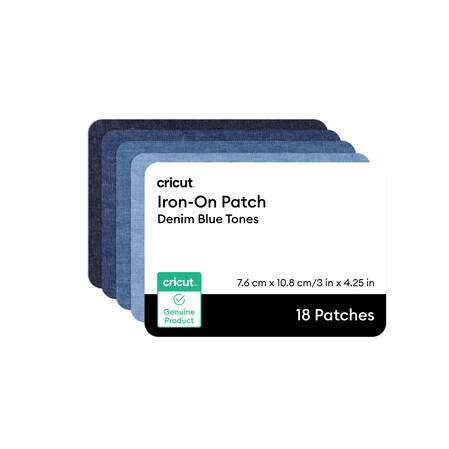 Iron-On Patch, Denim Blue Tones &ndash; 3 in x 4.25 in (18 ct)