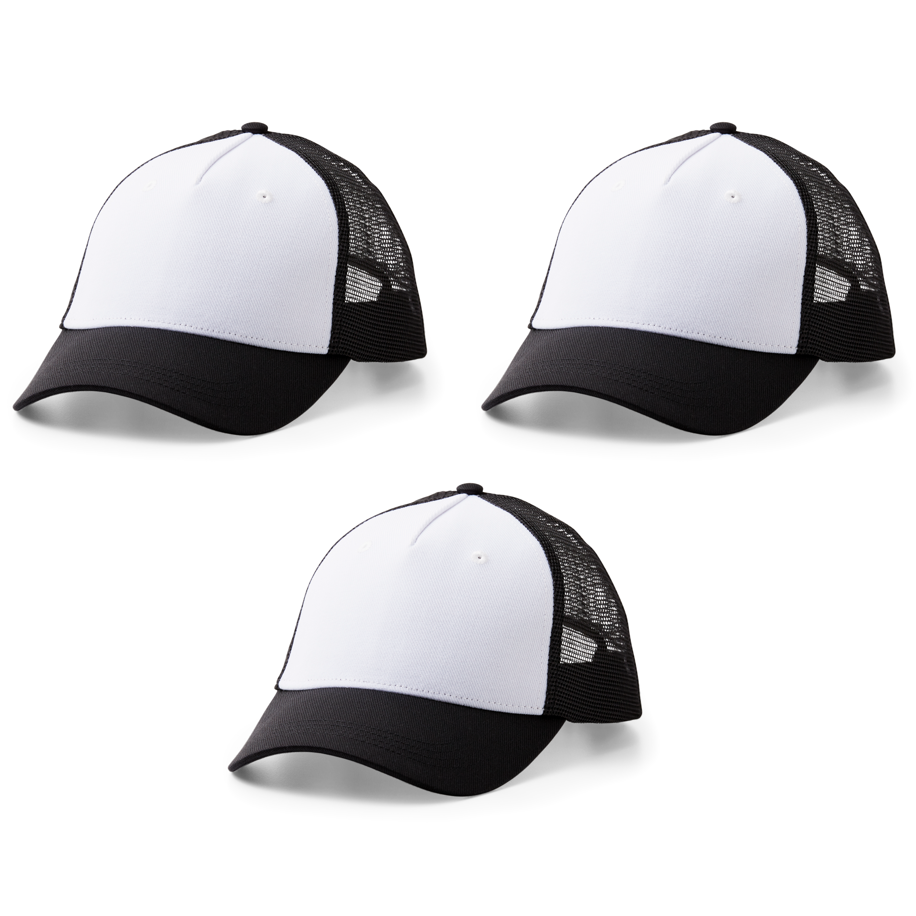 Cricut Trucker-Cap, Schwarz/weiß (3 Stk.)