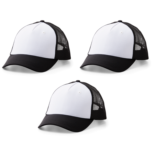 Cricut Trucker Hat, Black/White - 3ct
