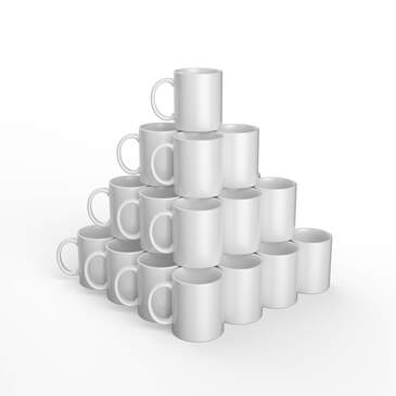 Mug en céramique personnalisable, Blanc - 12 oz/340 ml (36 unités)