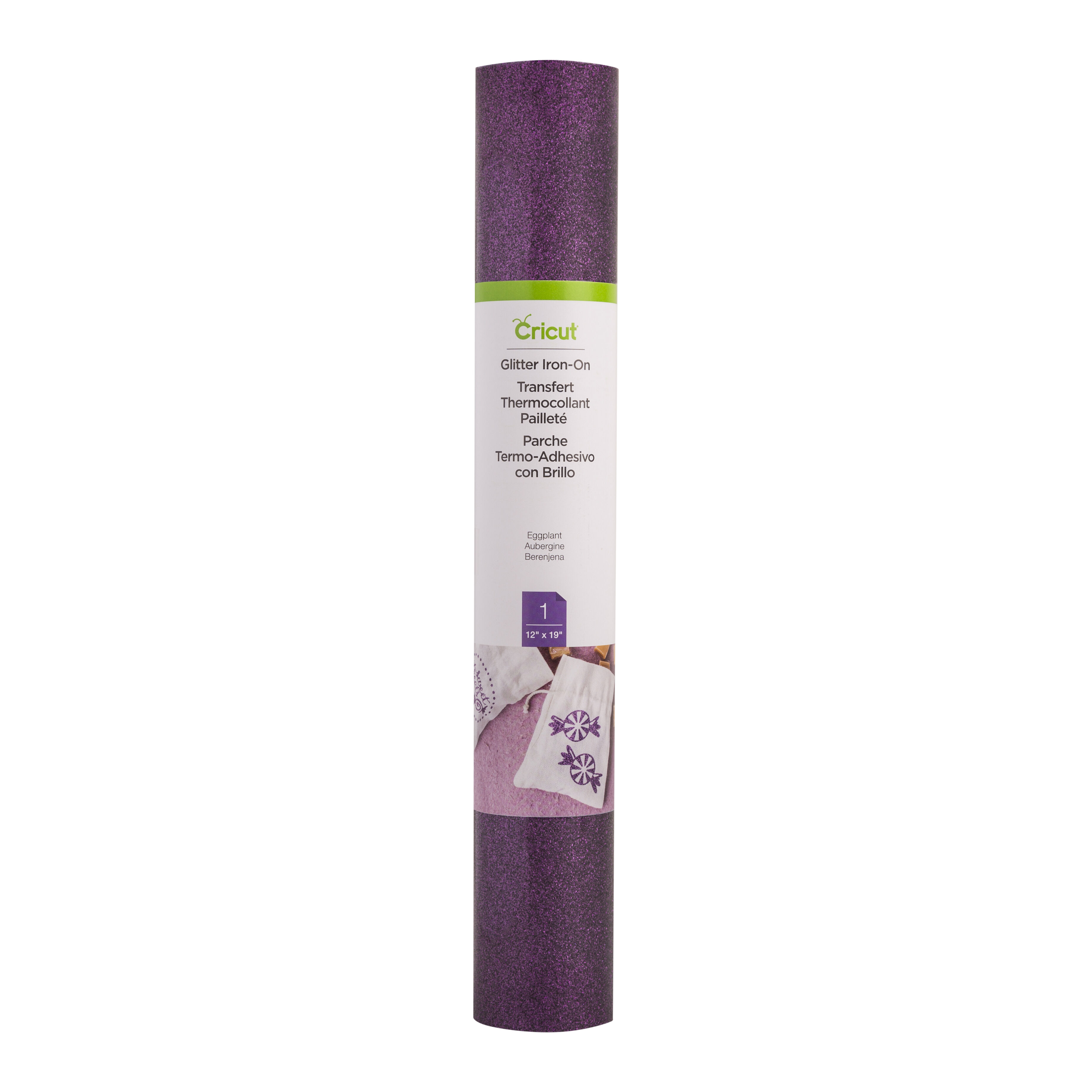 Glitzer-Iron-On, Aubergine