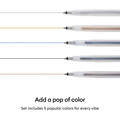 Stylos &agrave; encre gel paillet&eacute;e 0,8 mm, collection Basics (5 unit&eacute;s)