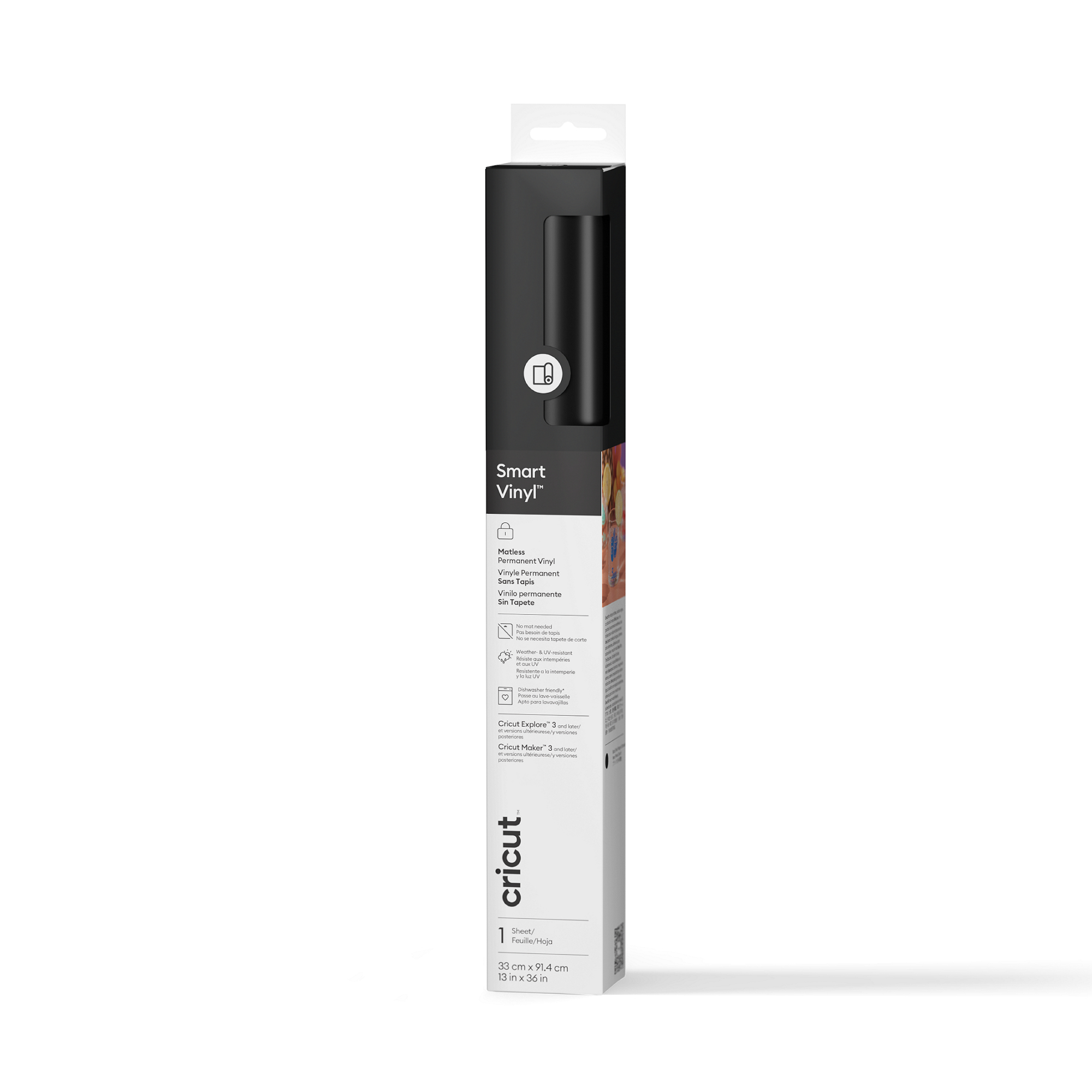 Cricut™ Smart Vinyl™ Matless Permanent Vinyl (0.9m / 3 ft) | Black