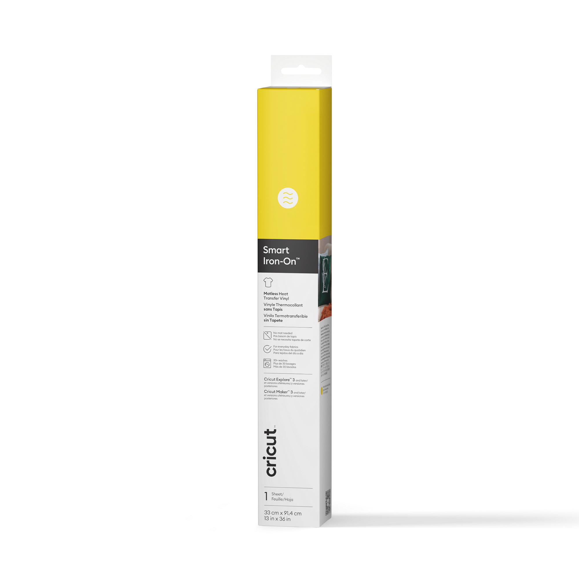 Cricut™ Smart Iron-On™ Matless Heat Transfer Vinyl (0.9 m / 3 ft) | Yellow
