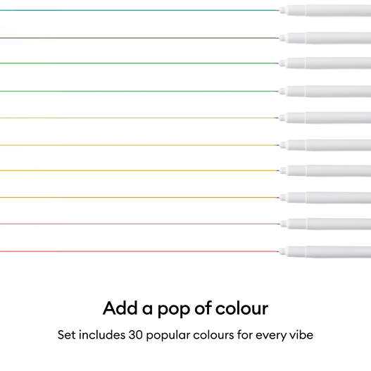 Fine Point Pens 0.4 mm, Ultimate Sampler (30 ct) + Adapter
