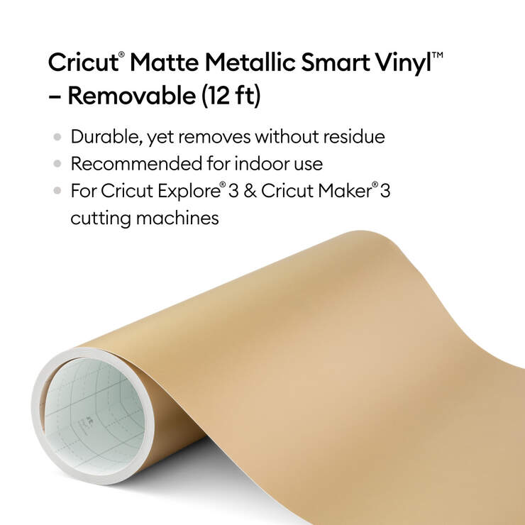 Matte Metallic Smart Vinyl™ – Removable, Champagne (12 ft)