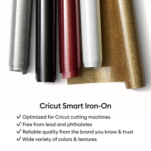 Cricut Joy&trade; Smart Iron-On&trade; Glitzer-B&uuml;gelfolie ohne Schneidematte, Wei&szlig;