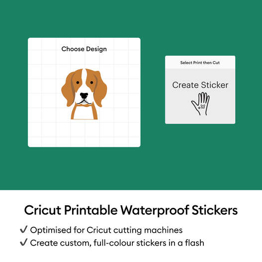 Cricut&trade; bedruckbares, wasserfestes Aufkleberset &ndash; A4 (20 Stk.), White