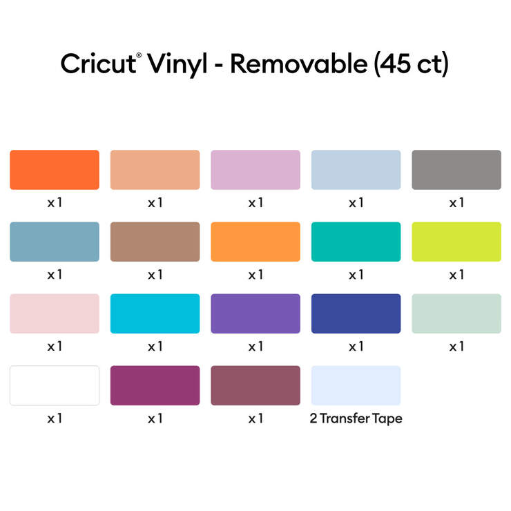 Vinyl, Everything Sampler Removable (45 ct) Cricut Shop