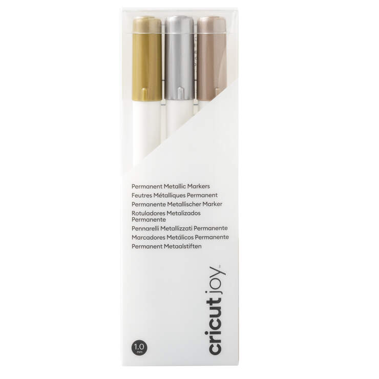 Cricut Joy™ Permanent Metallic Markers 1.0 mm, Gold/Silver/Copper (3 ct)