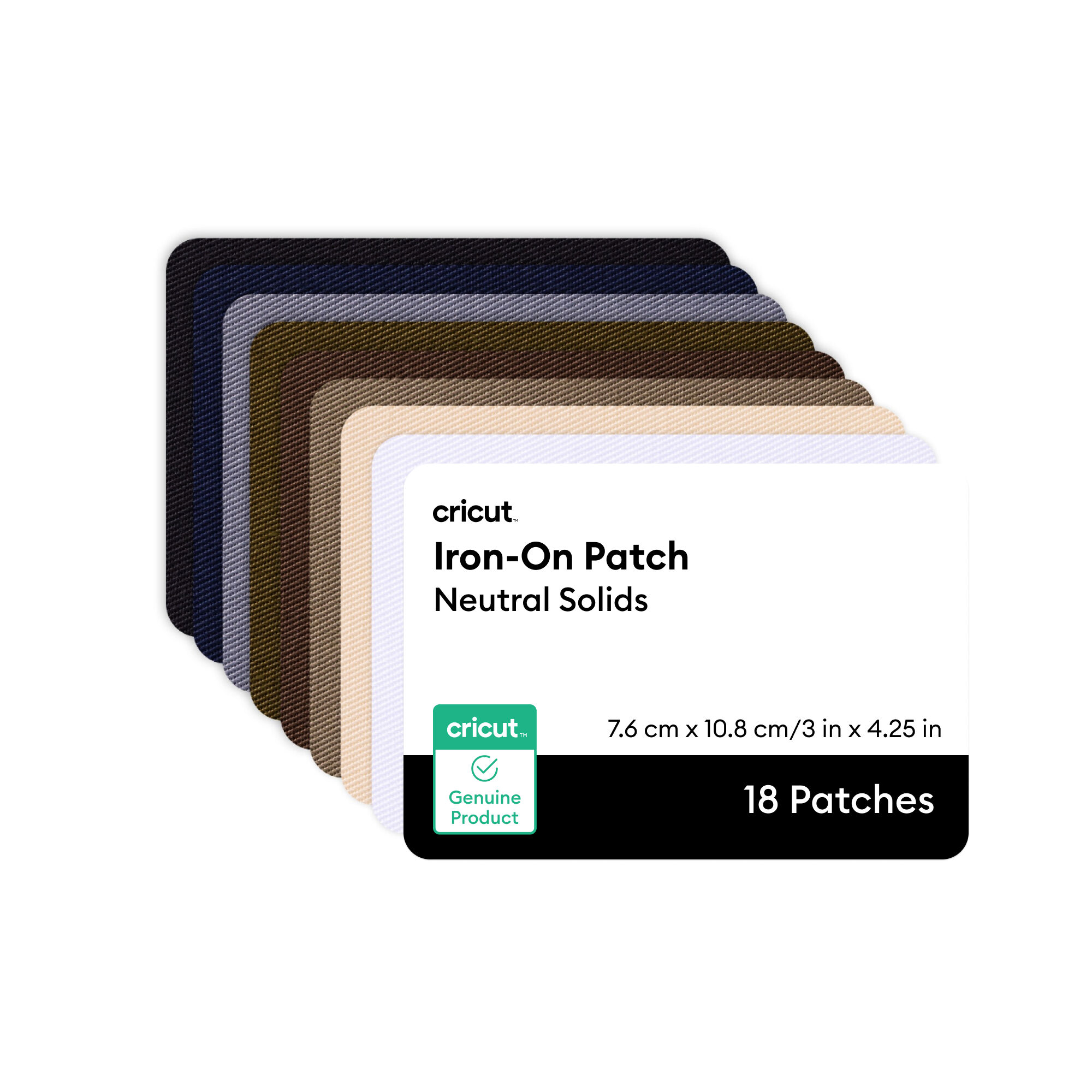 Cricut Iron-On Patch | Neutral Solids – 3 in x 4.25 in | 18 Count
