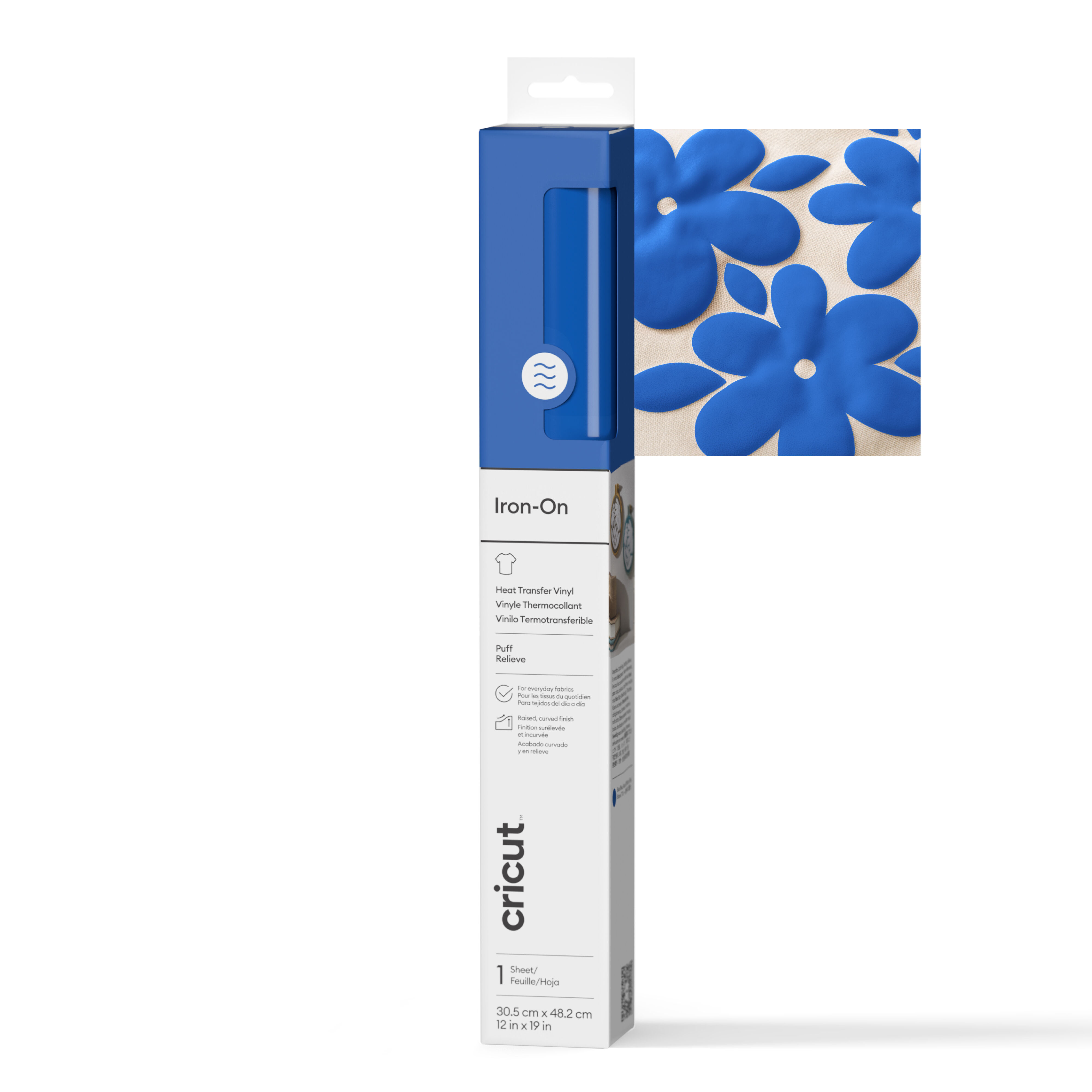 Puffiges Iron-On (0,5 M / 19 Zoll), Blau