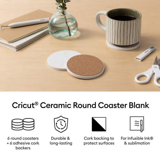 Coaster Blank, Round (6 ct)