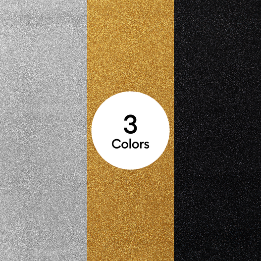 Glitzer Iron-On, Standardfarben-Musterset (3 Stk.)