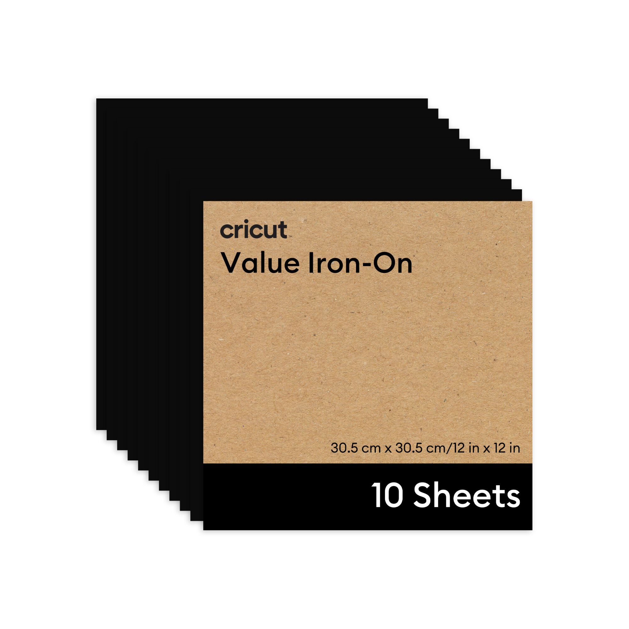 Iron-On Im Vorteilspack (0,3 M / 12 Zoll) (10 Stk.), Schwarz