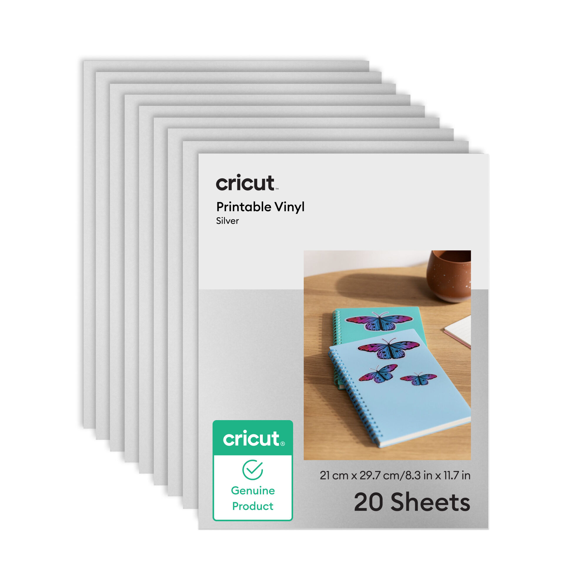 Cricut Bedruckbares Vinyl – A4 (20 Stk.), Silver