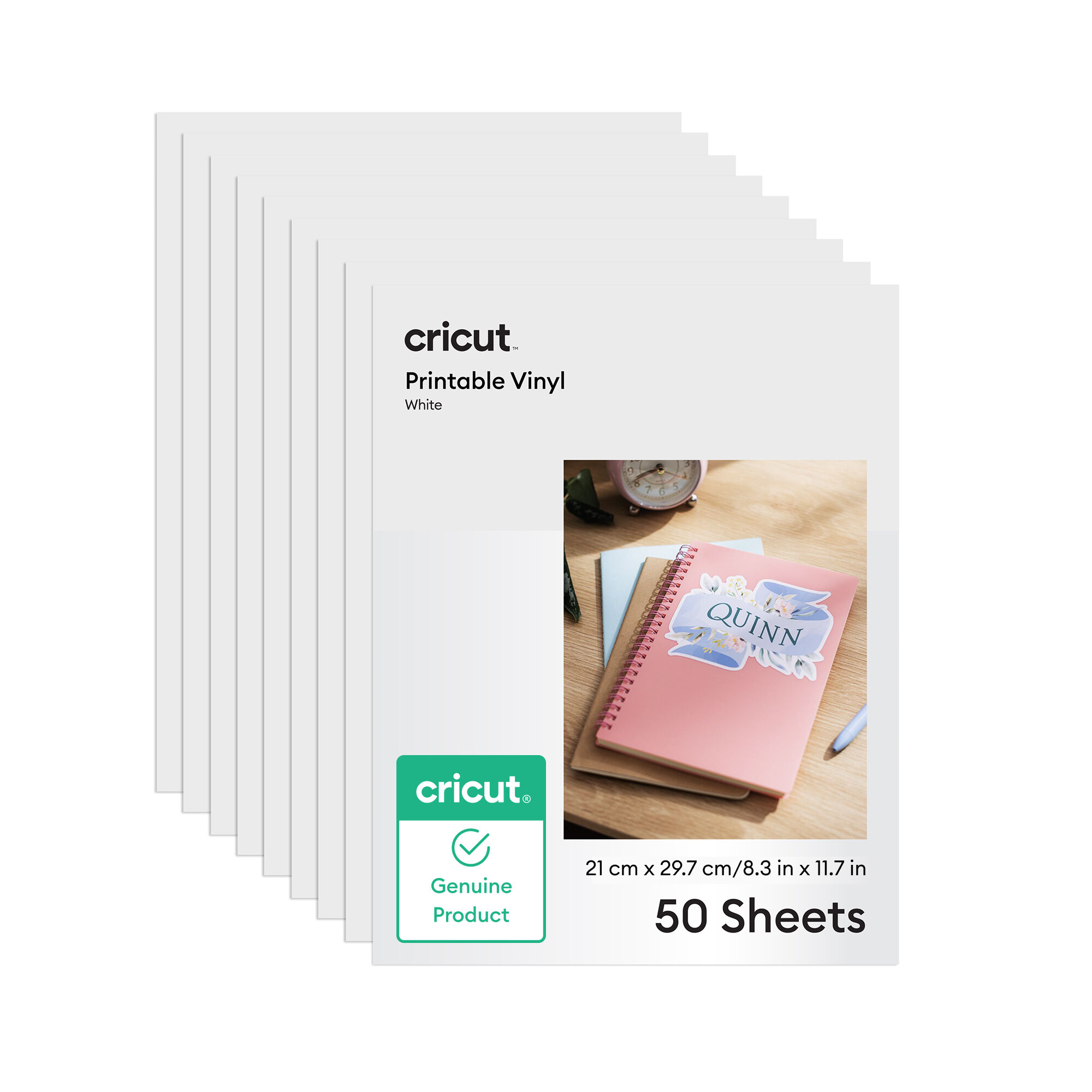 Cricut Printable Vinyl for Inkjet Printer – A4 (50 Count) | White