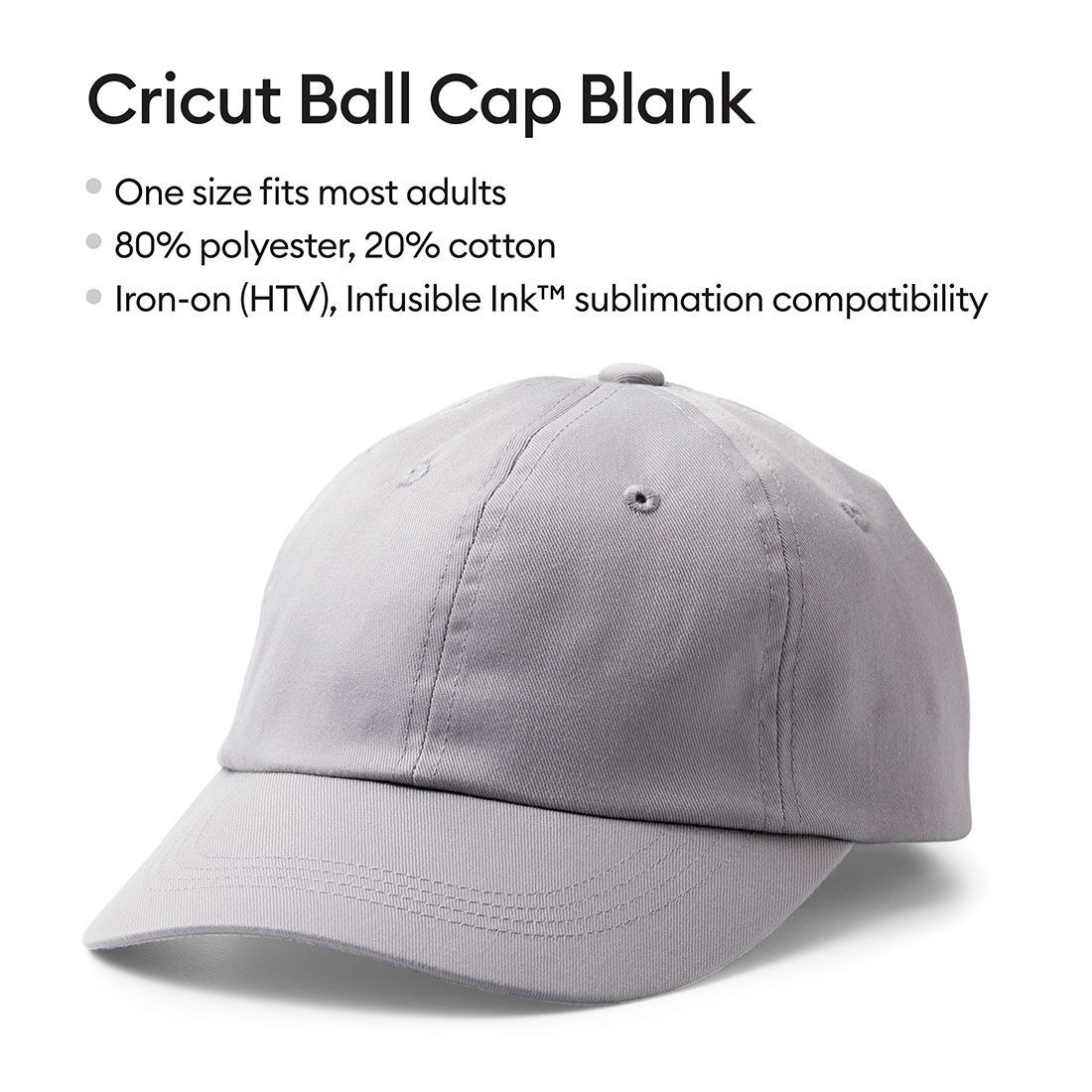 Cricut Ball Cap Blank Gray 1 ct Cricut Shop
