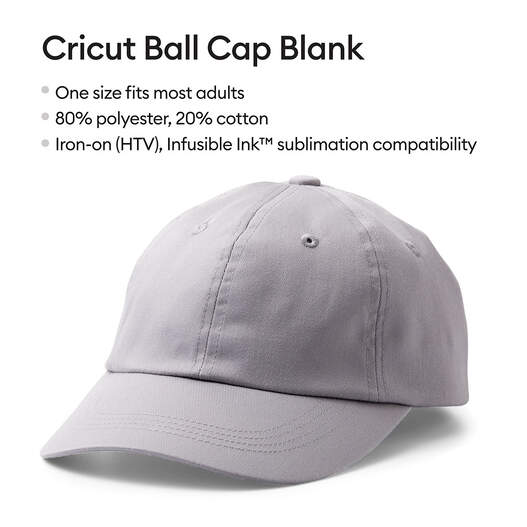 Cricut Ball Cap Blank, Gray (1 ct)
