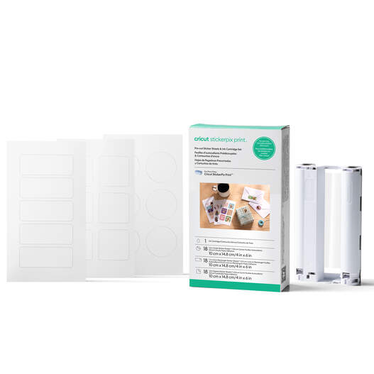 Set di fogli di adesivi pretagliati e cartuccia d'inchiostro Cricut StickerPix Print&trade; (54 pezzi)