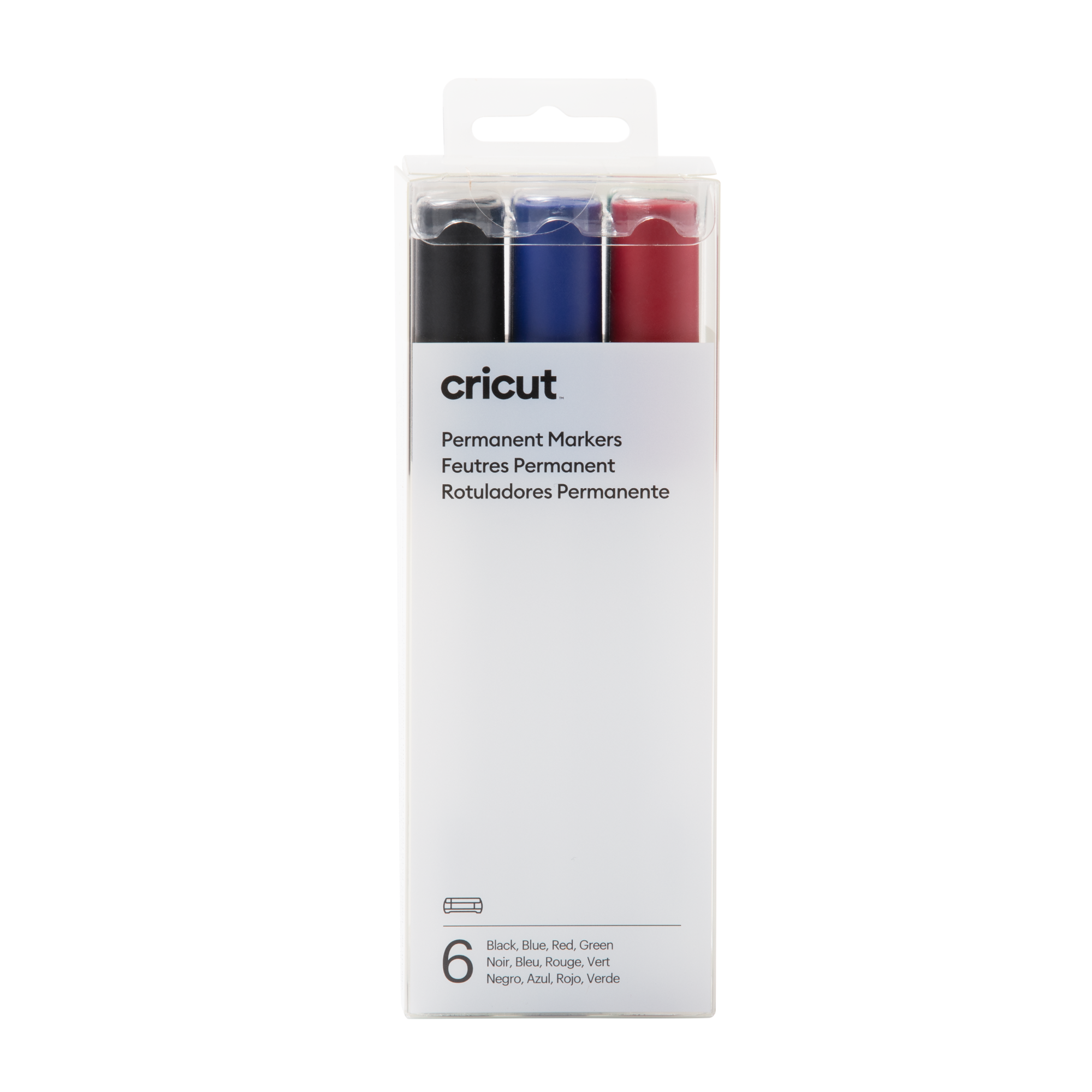 Cricut™ Permanent Markers 2.5 mm | Black/Blue/Red/Green (6 Count)