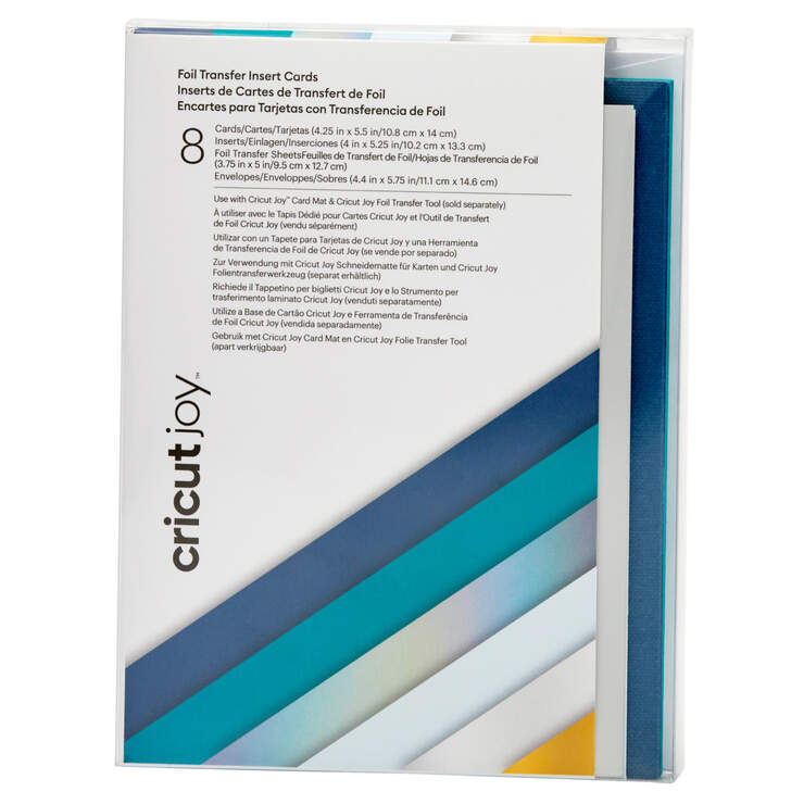 Cricut Joy™ Foil Transfer Insert Cards, Blue Lagoon Sampler - A2 Cricut Joy™ Foil Transfer Insert Cards, Blue Lagoon Sampler - A2