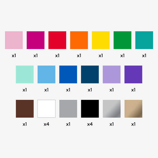 Vinyl im Vorteilspack, Regenbogen-Musterset (25 Stk.) Vinyl im Vorteilspack, Regenbogen-Musterset (25 Stk.)