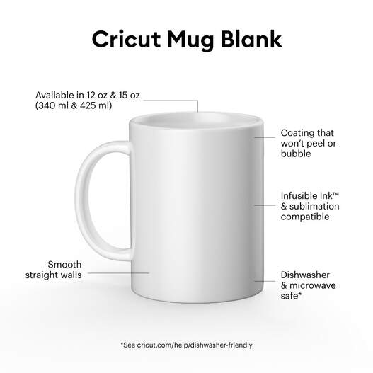 Mug en céramique personnalisable, Blanc - 340 ml (6 unités)