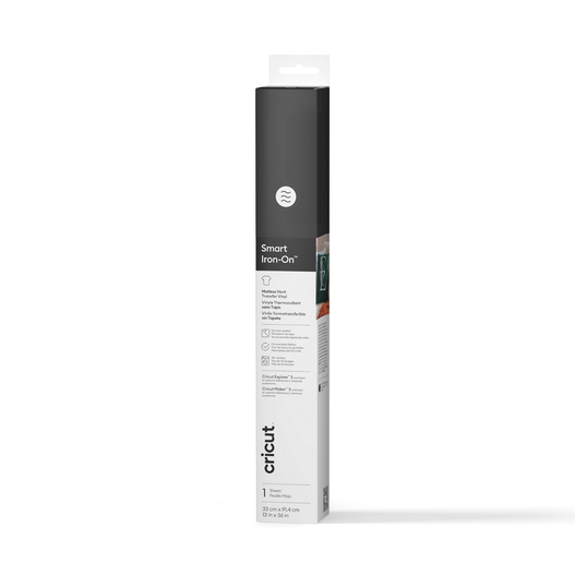 Smart Iron-On™ Matless Heat Transfer Vinyl (0.9 m / 3 ft), Black