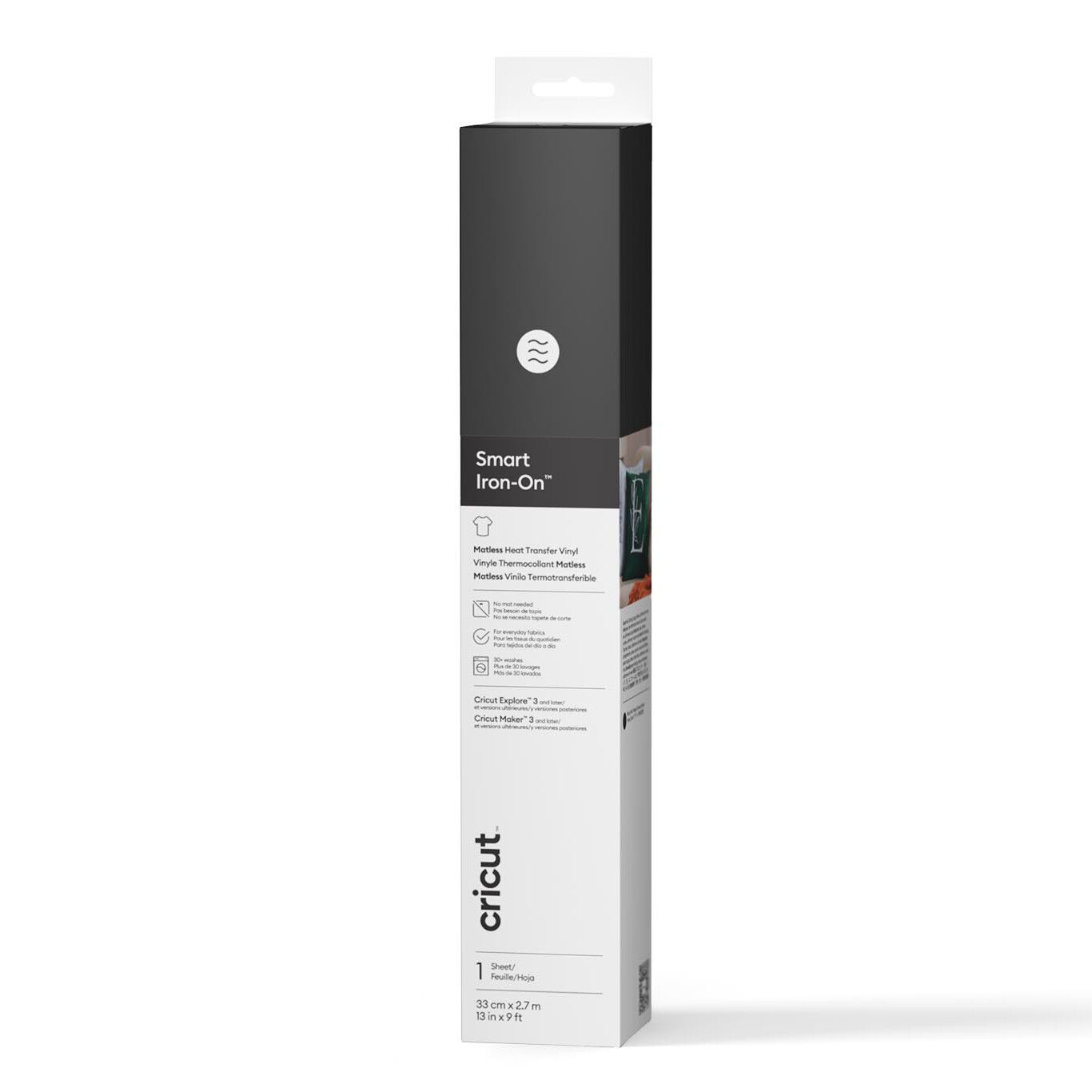 Cricut Smart Iron|On Matless Heat Transfer Vinyl (9 ft) | Black