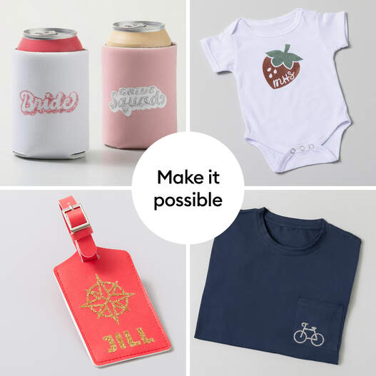 Cricut Joy&trade; Smart Iron-On&trade; Glitzer-B&uuml;gelfolie ohne Schneidematte, Wei&szlig;