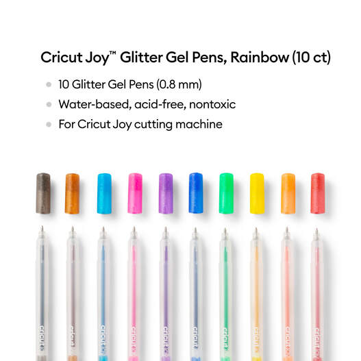 Cricut Joy™ Glitzer-Gelstifte, 0,8 mm, Regenbogenfarben (10 Stk.)