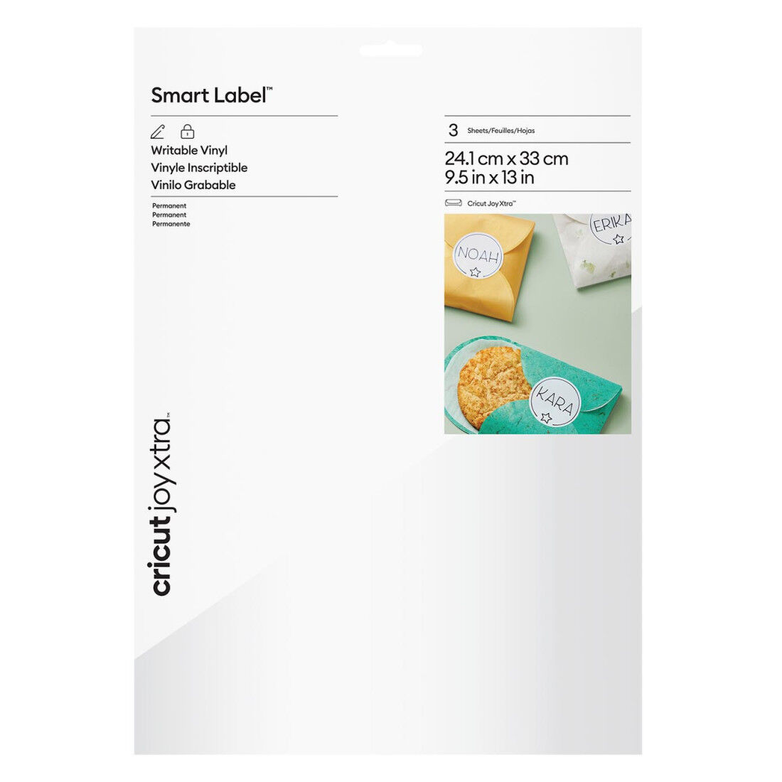 Cricut Joy Xtra Smart Vinyl Beschreibbares Vinyl – Permanent (3 Stk.) | White