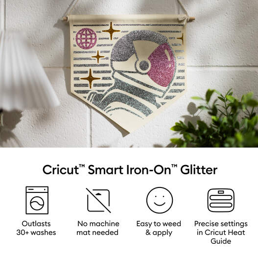 Smart Iron-On&trade; Glitzer &ndash; B&uuml;gelfolie ohne Schneidematte, Pink (33 x 91,4 cm / 13 x 36 Zoll)