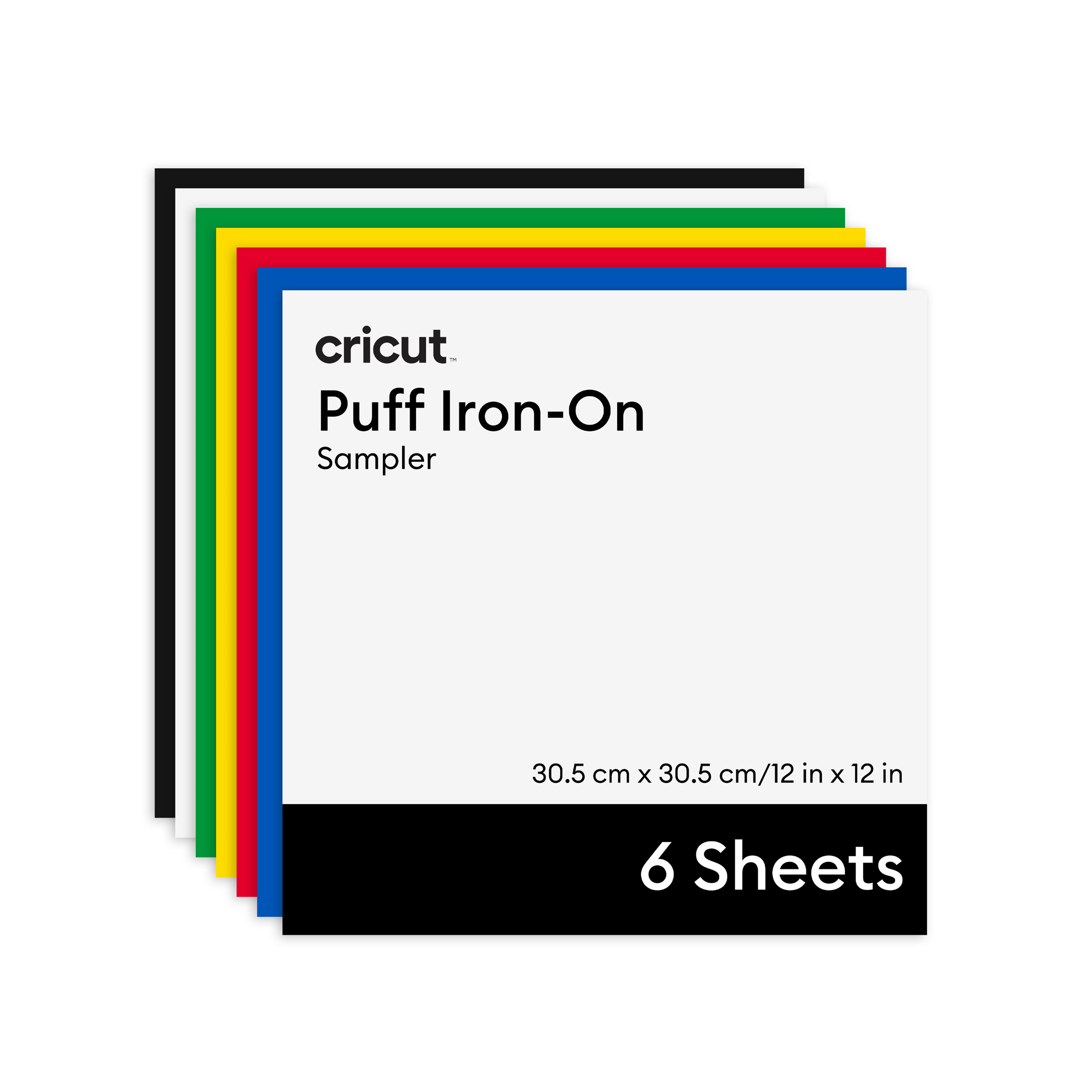 Puffiges Iron-On, Musterset Klassische Farben (0,3 M /12 Zoll) (6 Stk.)