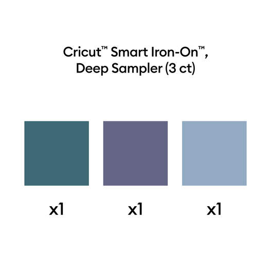 Vinyle thermocollant sans tapis Smart Iron-On&trade; Cricut&trade;, collection Deep &ndash; 33 cm &times; 30,5 cm (13 po &times; 12 po) (3 unit&eacute;s)