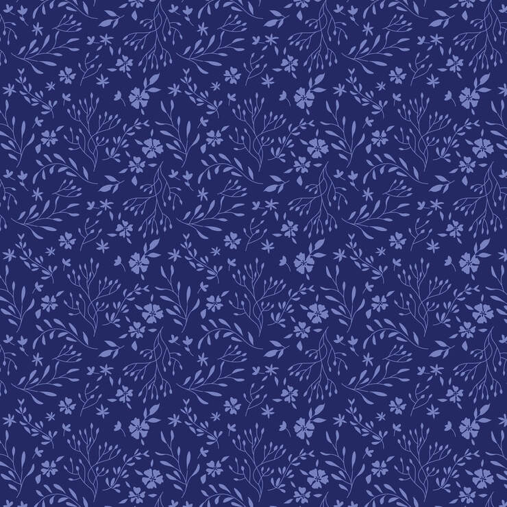 Échantillon de Premium Vinyl™ à motifs, Fleur Bleu- Amovible