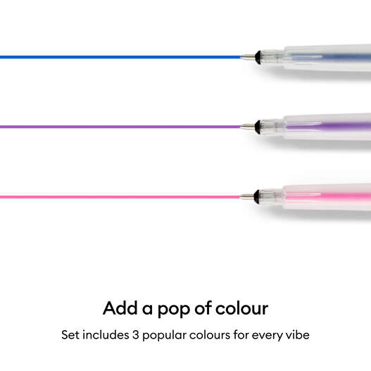 Cricut&trade; Gel Pens 1.0 mm, Peacock Sampler (3 ct) + Adapter