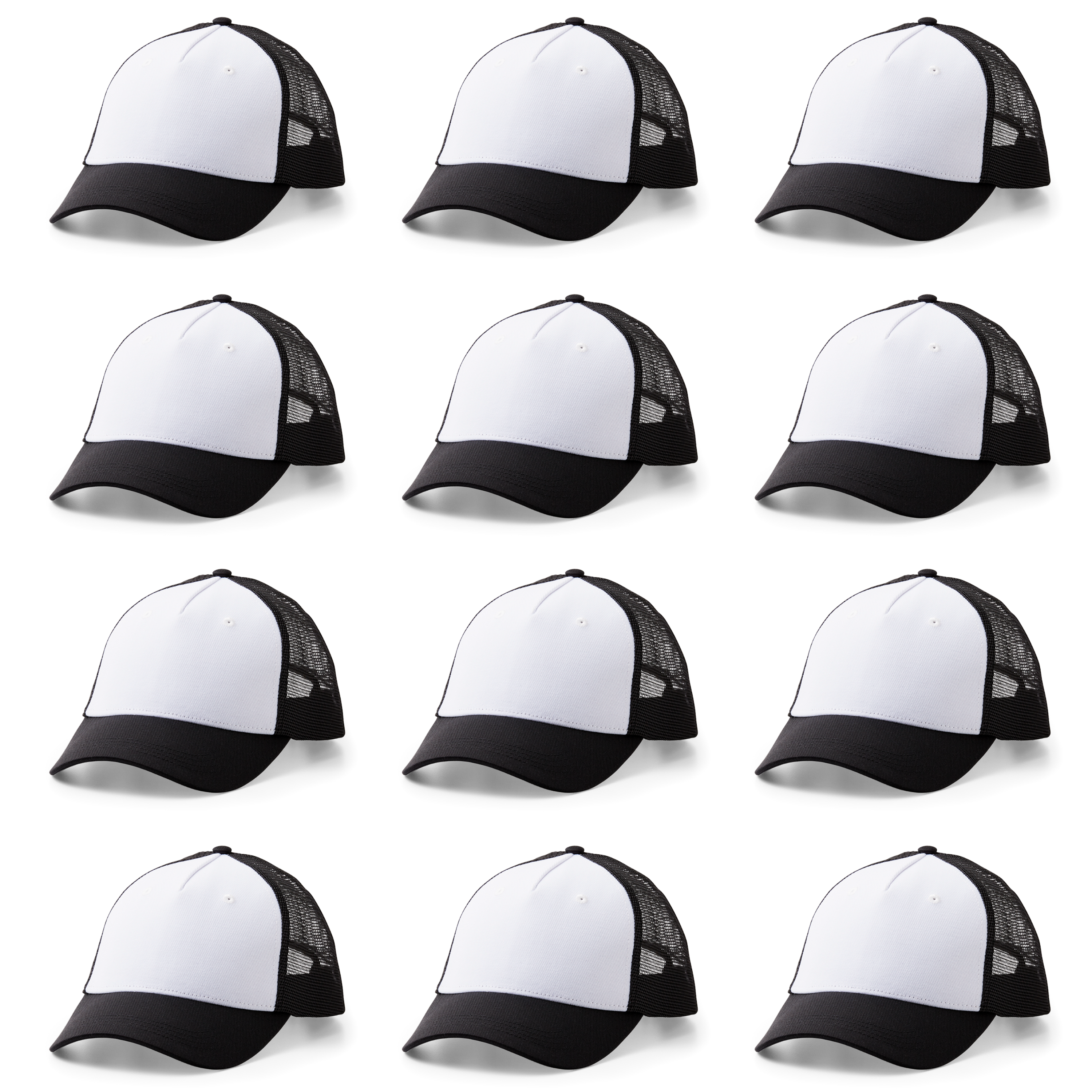Cricut Trucker Hat | Black/White | 12ct | Size 12-Pack