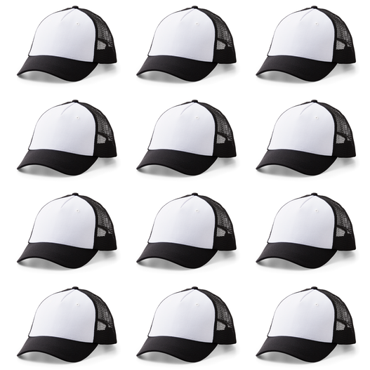 Cricut Trucker Hat, Black/White - 12ct