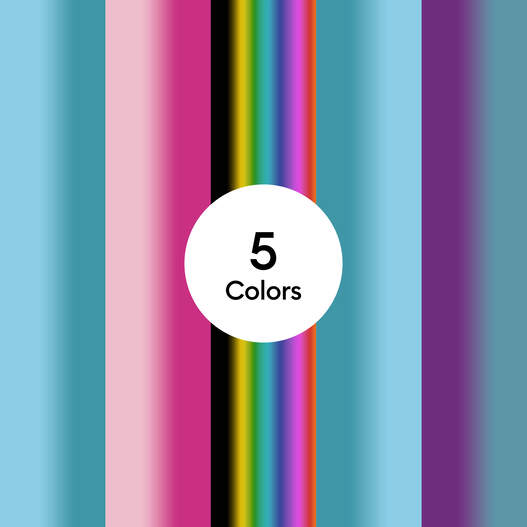 Temperaturaktiviertes Vinyl mit Farbwechsel – permanent, Regenbogen-Musterset (0,3 m / 12 Zoll) (5 Stk.) Temperaturaktiviertes Vinyl mit Farbwechsel – permanent, Regenbogen-Musterset (0,3 m / 12 Zoll) (5 Stk.)