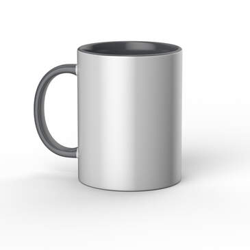 Mug en céramique personnalisable, Blanc/Gris - 425 ml (1 unité)