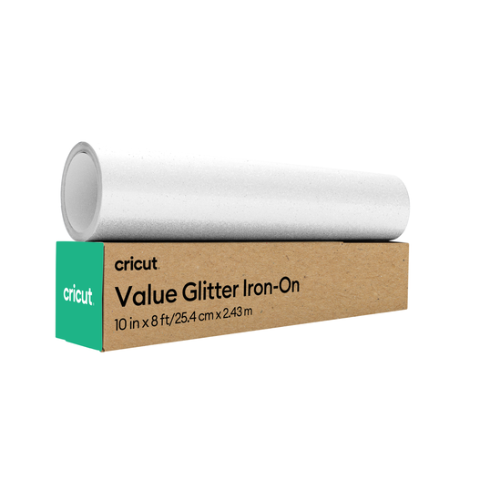 Glitzer Iron-On im Vorteilspack (25,4 cm x  2,4 m &ndash; 10 Zoll x 8 Fu&szlig;), Wei&szlig;