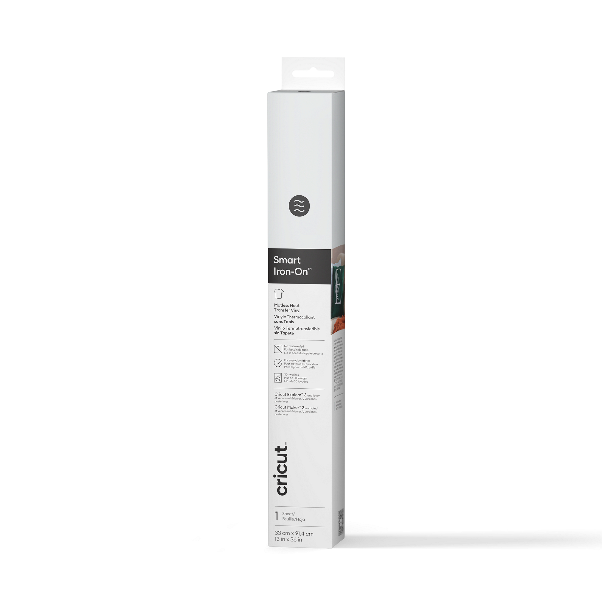 Cricut™ Smart Iron-On™ Matless Heat Transfer Vinyl (0.9 m / 3 ft) | White