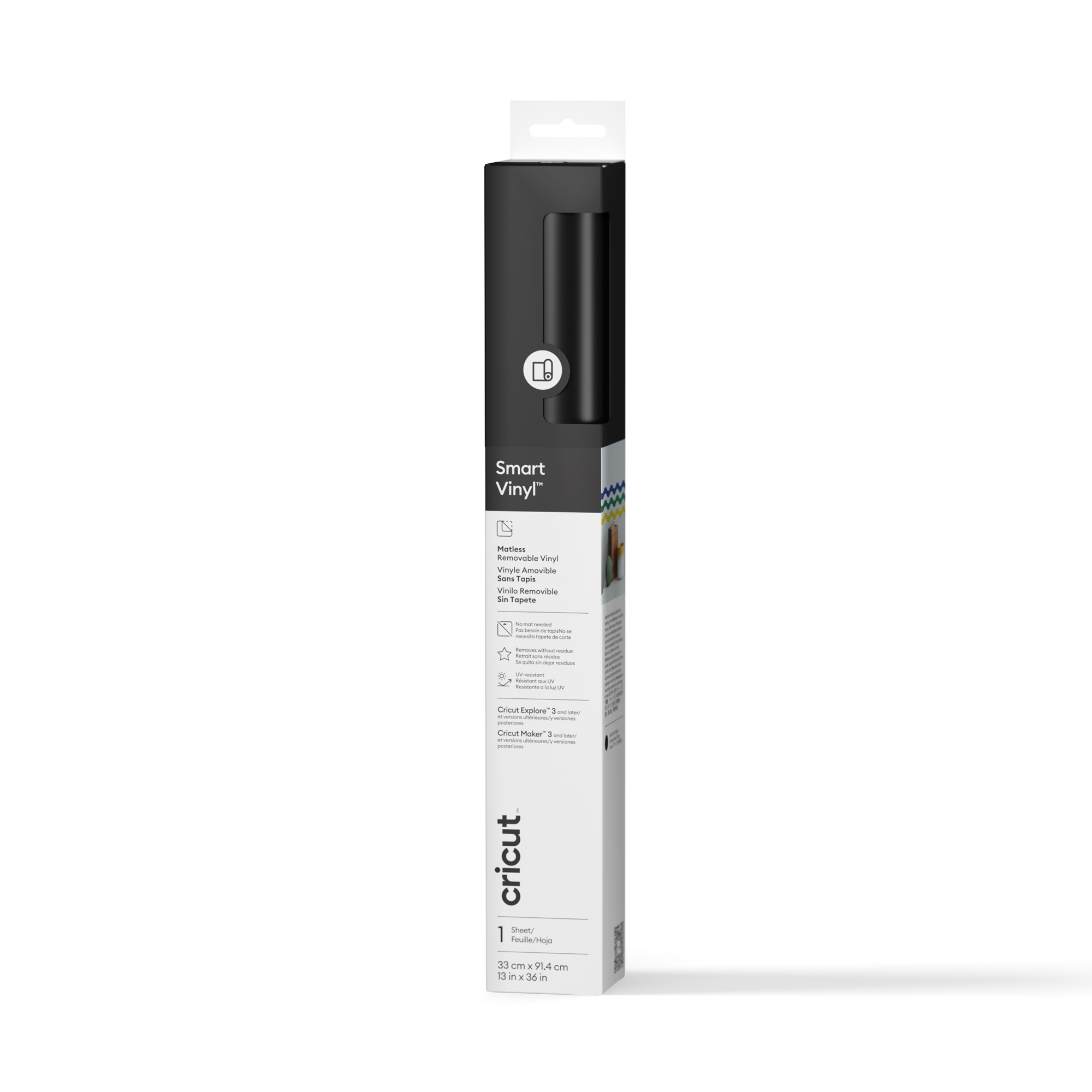 Smart Vinyl – Ablösbar (0,9 M / 3 Fuß), Schwarz | Black